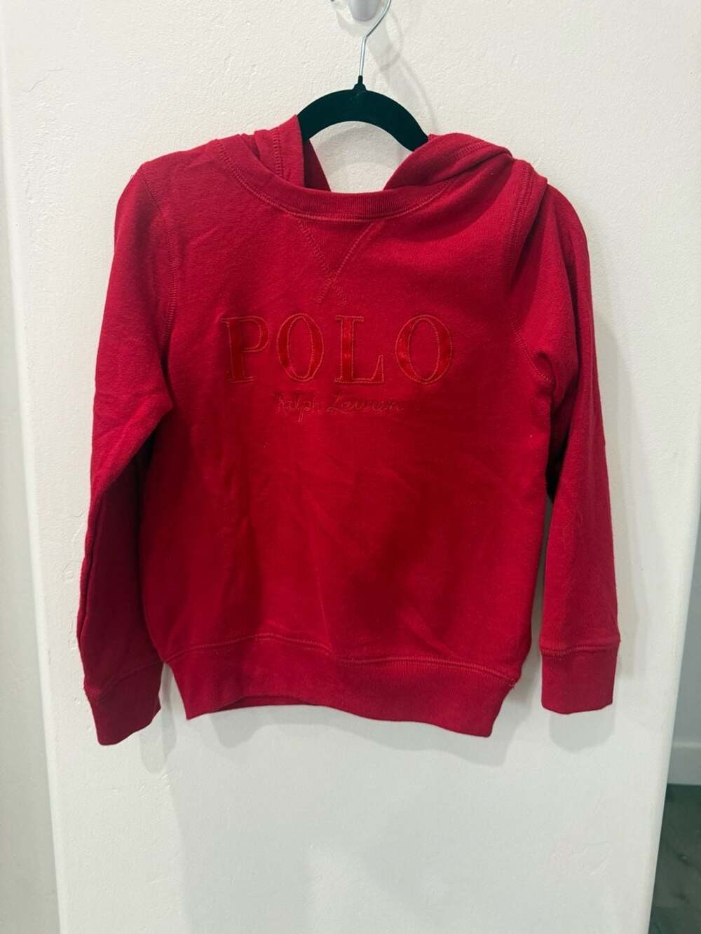 Polo Ralph Lauren Red Embroidered Logo Hoodie Sweatshirt